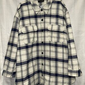 Lane Bryant Plaid shacket in Blue and White 22/24